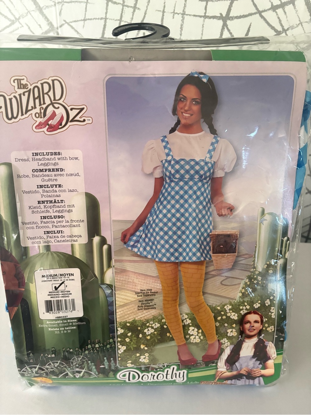 Dorothy Womens' Blue Gingham Costume with Yellow Tights - The Wizard of Oz